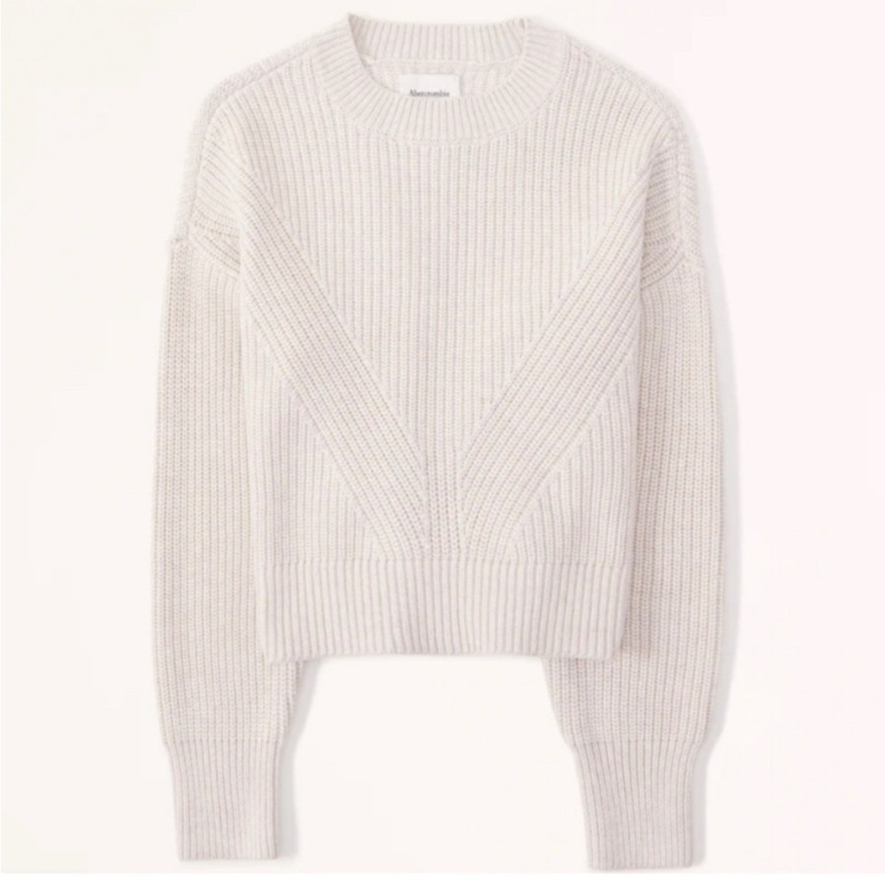 Abercrombie Ribbed Chevron Crewneck‎ Sweater XS Cream